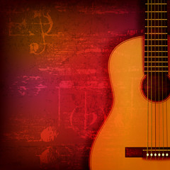 abstract grunge piano background with acoustic guitar