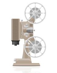 Naklejka premium old retro vintage movie film projector vector illustration