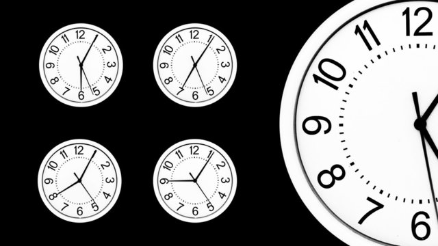Time Lapse of Multiple Clocks