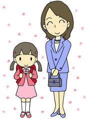 入学式　母　娘