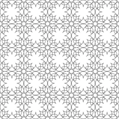 Zelfklevend Fotobehang Black and white geometric seamless pattern flower stylish. © noppanun