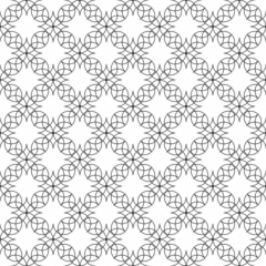 Black and white geometric seamless pattern flower stylish.