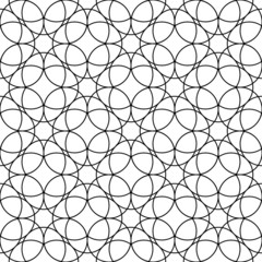 Fototapeta premium Black and white geometric seamless pattern with line.