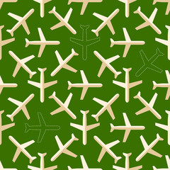 Flat styled seamless pattern with missing planes on the ground