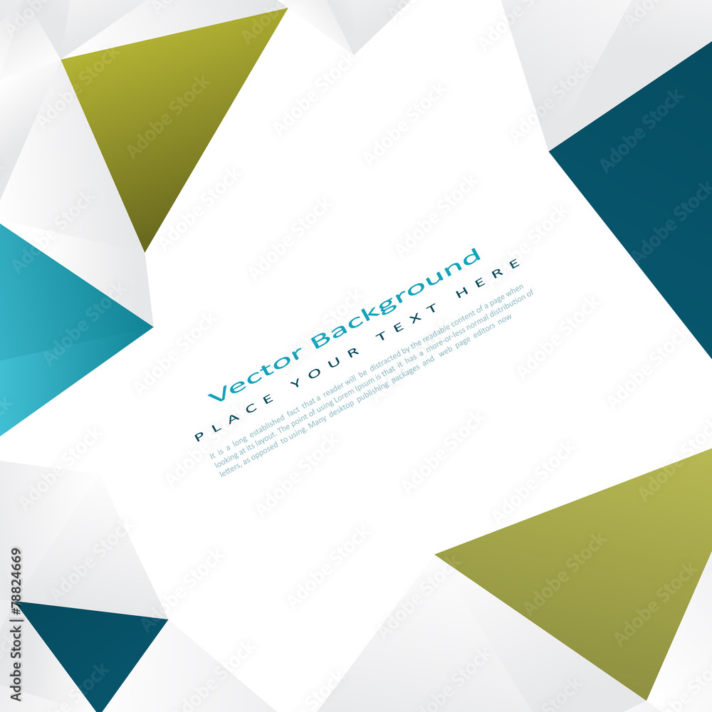 Poster vector background with color triangles