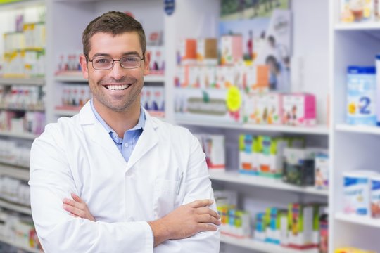 Handsome Pharmacist Smiling At Camera