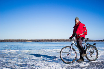 Fototapeta premium Winter biking