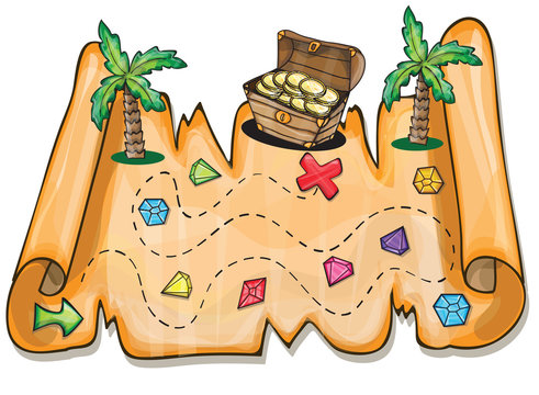 Premium Vector, Pirate map for the treasure hunt