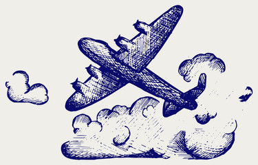 Lancaster bombers. Doodle style - obrazy, fototapety, plakaty