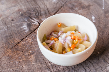 delicious sliced pickled hot jalapenos, habaneros and chile de a