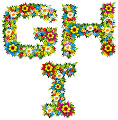 Flower and bush letters