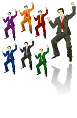 happy jumping businessman