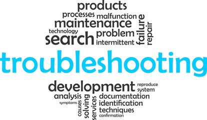 Fototapeta premium word cloud - troubleshooting
