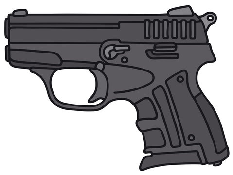 Hand drawing of a handgun