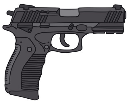 Hand drawing of a handgun