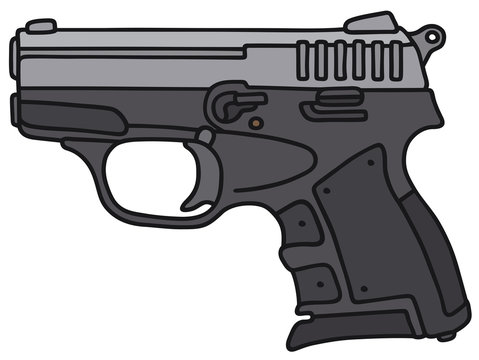 Hand drawing of a small handgun