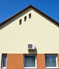 Wall of a building with air conditioner