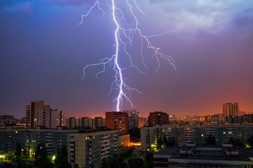 Thunderstorm in the city