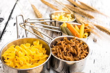 pasta on wooden table
