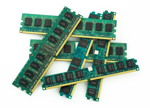 Computer RAM Memory Module Heap Isolated White