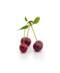 Fototapeta cherries on a white background obraz