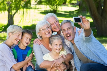 Happy family taking a selfie