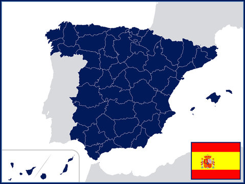 Provinces of Spain with Flag and Badge