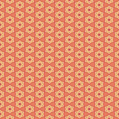 Red orange abstract kaleidoscope mosaic with star shapes.