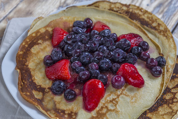 Pancakes with fruits