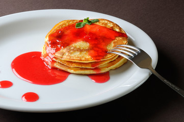 pancakes on a white plate