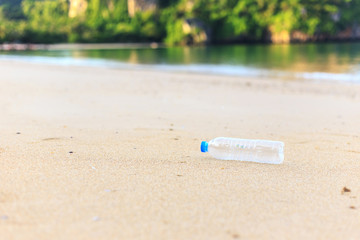 Plastic bottle on the beach