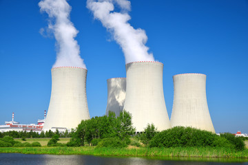 Fototapeta premium Nuclear power plant Temelin in Czech Republic Europe
