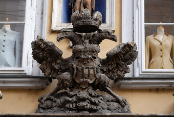 Imperial eagle emblem in Graz, Styria, Austria 