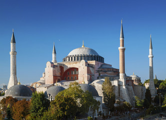 Fototapeta na wymiar haghia sofia landmark mosque in istanbul turkey