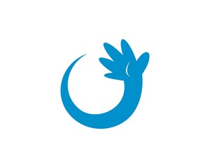 Naklejka premium hand curve logo icon template 1