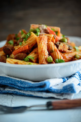 Gemüsepasta mit Sojafleisch