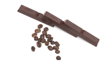chocolate on the white background
