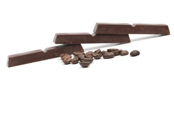 chocolate on the white background