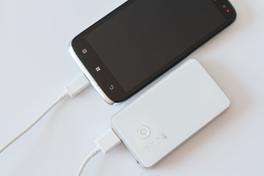 Smartphone charged by power bank