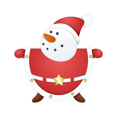 Cute Snowman Santa Face