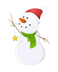 Snowman Character with Star