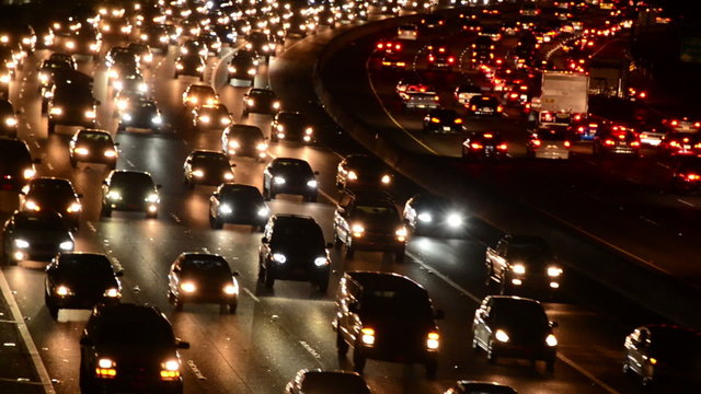 Time Lapse of Evening Rush Hour Traffic in Los Angeles 
