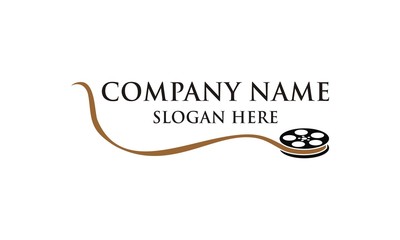 Film Roll Cinema Icon Logo Vector
