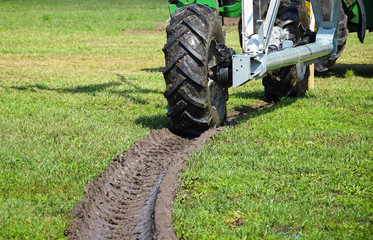 Obraz premium Tire of the irrigation agricultural machine