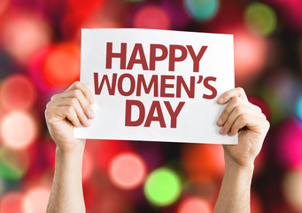 Happy Women's Day card with colorful background