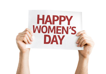 Happy Women's Day card isolated on white background