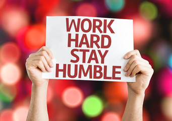 Work Hard Stay Humble card with colorful background