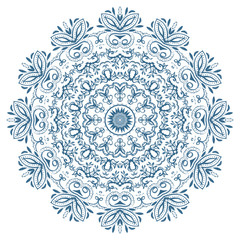 Watercolor mandala on white background