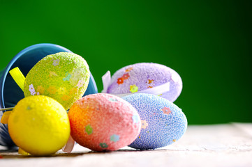 multi colored easter eggs