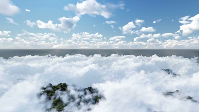 Dağların üzerindeki bulutlar